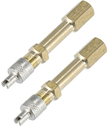 X AUTOHAUX 2pcs 50mm/1.97 Auto Tire Valve Stem Air Inflation Extension Adaptor