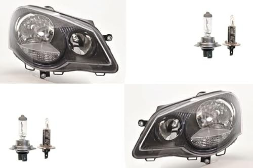 Johns, Scheinwerfer Halogen passend für VW Polo 02 9N 05-12 mit H7 H1 Satz Links Rechts