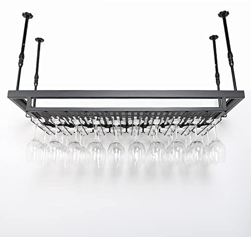 Industrial Vintage Ceiling Rack, Height Adjustable, Goblet Stemware Holder, For Restaurants/Bars/Home Ceiling Decorative Flower Stand (Size : 80cm) (K 60cm)