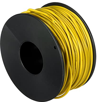 sourcing map 24AWG Elektrischer Draht 30 Meter Stromkabel 0,21 mm² Verzinntes Kupferkabel Flexibel Silikonkabel Litzenkern Klingeldraht Verdrahtungsleitung für DIY KFZ Auto Modell, Gelb