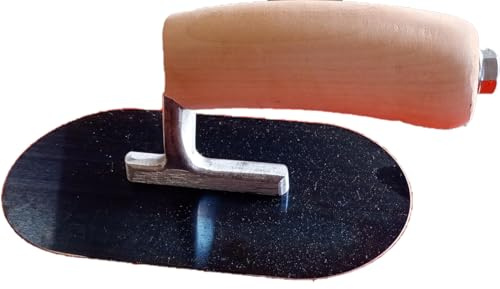 Frattone a mano levigante piccolo calcestruzzo con manico in legno 19x10 cm