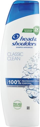 Head & Shoulders Classic Clean Shampoo Antiforfora 250ml per Uso Quotidiano. Fino al 100% Protezione dalla Forfora. Clinicamente Testato. Per Tutti i Tipi di Cute e Capelli. Sensazione di Freschezza