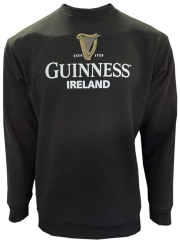 Guinness Irland Sweatshirt mit goldener Harfe, Schwarz