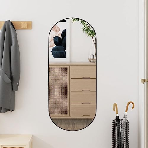 CIADAZ Wandspiegel 30x70 cm Glas Oval, Wall Mirror, Spiegel Schlafzimmer, Garderobenspiegel, Spiegel Schmal, Badspiegel, Kosmetikspiegel, Dekorative Spiegel