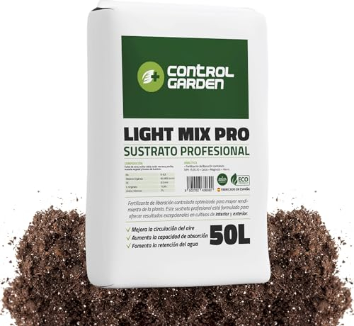 Control Garden Sustrato Ligth Mix 50L | Fertilizante Plantas y Cultivos | Aireación Sustrato | Más Absorción de Agua | Liberación Controlada