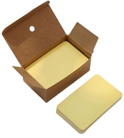 Nishiyuenyi 100 x kleine Leere Visitenkarten, Mini-Grußkarten, Papierkarton, Schwerer Karton für Heimwerker, Gelb