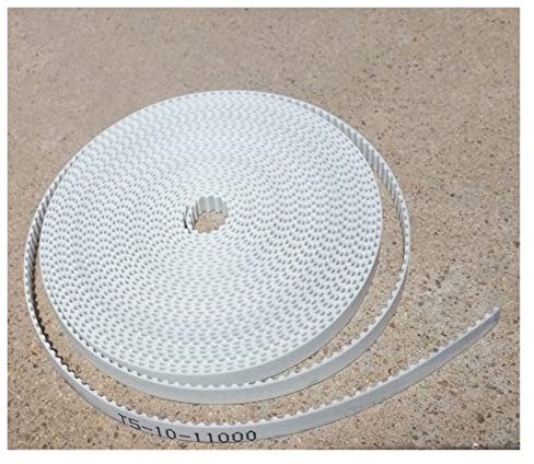 Gummi Antriebsriemen Keilriemen Zahnriemen Weißer PU-T5-Zahnübertragungsförderer-Zahnriemen Mit Offenem Ende Und Stahlschnur-Polyurethan(1Meter,20mm)