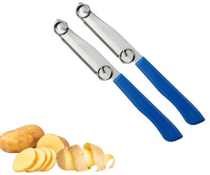Quick Slicing Knife,2 Stück Zaubermesser Schnellschneidmesser 3-in-1-Multifunktions-Obstschälmesser mit Verstellbarer Feder Schnelles Schneidemesser Schneller Obstschneider Schäler Küche