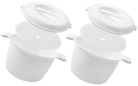 PRETYZOOM 2piezas Olla Arrocera Para Microondas Recipiente Para Arroz Olla Arrocera