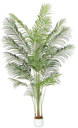 mcc direct Artificial Palm Tree, 200cm Tall Large Decorative Artificial Plant with Plastic Planter and Artificial Moss for House Bedroom Office Garden Store Decoration
