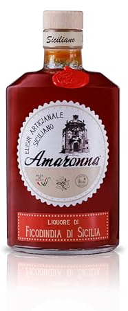 Amaronna – Liquore Artigianale al Ficodindia di Sicilia, Ricetta Tradizionale, 500 ml – Liquore Tipico Siciliano, Gusto Dolce e Fruttato
