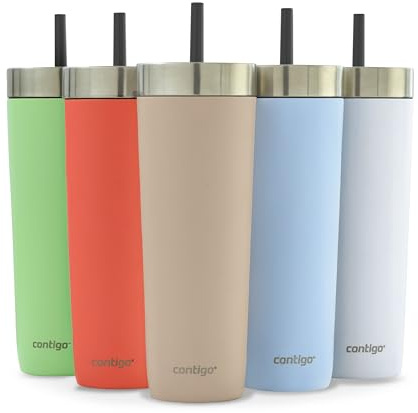 Contigo No-Spill Mug Isotherme avec Paille | Gobelet | Froid 14 h | 720 ml