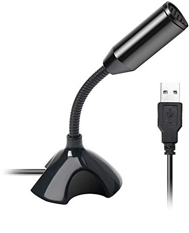 SEIWEI PC Standmikrofon, Schwarz USB Mikrofon Klein Mic Kompatibel mit Laptop PC Podcast Studio Streaming Gaming, Desktop Microphone