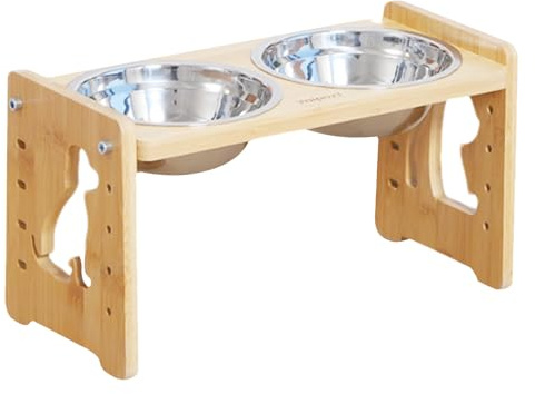 Petzy Premium Hundenapf Keramik oder Katzennapf, 350 ml pro Napf | Höhenverstellbar, Perfekter Futternapf, Hundenapf erhöht mit Ständer, Hundebar höhenverstellbar Futternapf für kleine Hunde und Katz