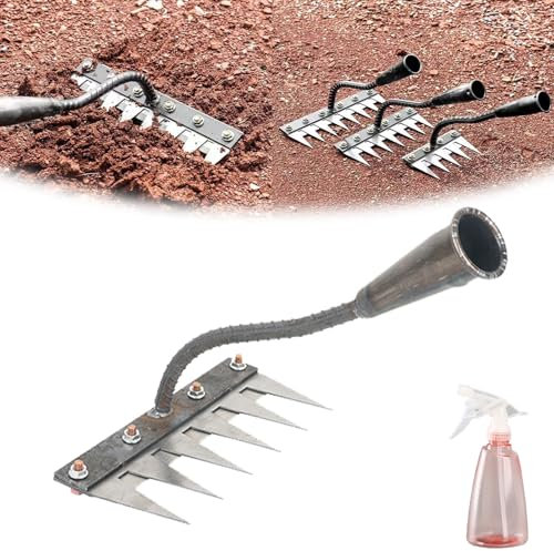 Nextgengardening Rake, IronRake 2.0 - Upgraded Iron Weeding Rake, Rakes for Lawns Heavy Duty, for Yard Garden, Durable ＆ Lightweight (6 teeth)