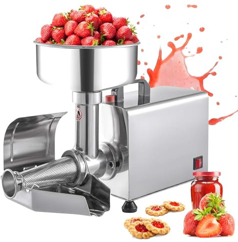 SAIYERUS Commercial Tomato Milling Machine, 450W Electric Fruit Press Strainer Machine,150 Kg/H Food Strainer Sauce Maker Sauce Maker, for Strawberries Stainless Steel Tomato Milling Tool,110V