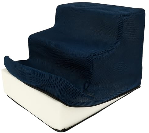 Dog Steps for Bed, 3-Steps High Density Sponge Dog Stairs with Detachable Cover, Non-Slip Pet Stairs for Small Dogs and Cats, 35x39x27cm Pet Step Ladder fors Sofa, Couch & Bed