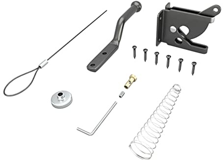 LIFKOME Self Locking Gate Latch for Outdoor Fence Gates Solid Carbon Steel Chain Link Lever with Gravity Spring Mechanism Easy Installation Kit with Reinforced Screws Matte Finish for