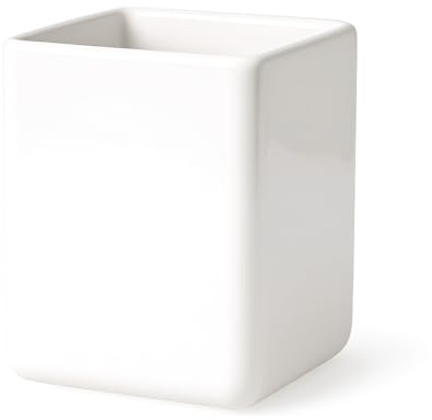 Campella - Maceta Cuadris L Lacada - Decorativa Interior - Tiestos Plantas - Maceteros Cuadrados Redondeados,Interior y Exterior - Exclusiva,Elegante,Premium,Maceteros Altos (Blanco Brillo, Grande)