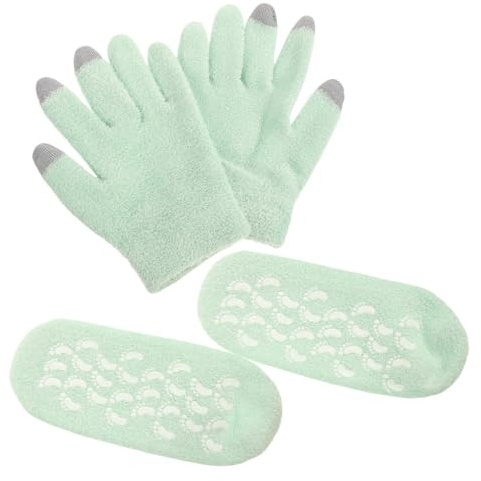 PENIKOKO Feuchtigkeitsspendende Gel handschuhe und Fußsocken für Trockene Rissige Haut Atmungsaktiv Hautfreundlich Langlebig über Nacht Anwendung für Hand Fußpflege bei Frauen