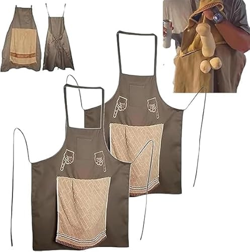Générique Chef's Prank Apron, Works Apron for Prank, Erwachsene, Hilarious Creative Prank Aprons, lustige Kochschürze, Herren, Küchenschürzen, Fantasie, Überraschung, Hiding In The Pocket Funny Gifts