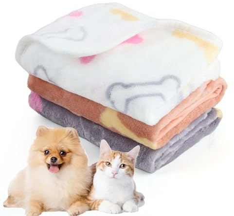 CIYIN 3 Pezzi Coperta Cane, Copertina per Animali,Copertina Cane Lavabile,Animali Domestici Coper tina Gatto,Coper tina per Cani Gatti Piccola e Media Taglia (Bianco, marrone, grigio, 60 x 40 cm)