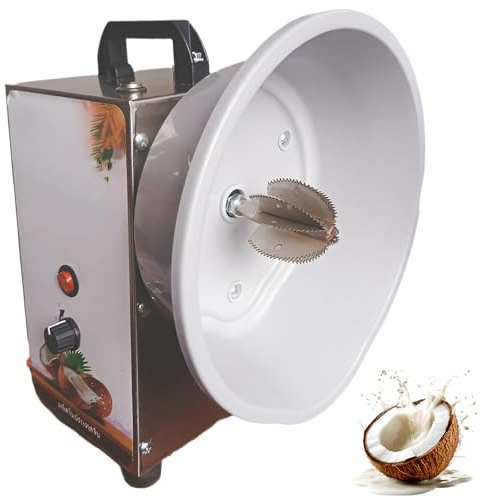 Vertical Coconut Scraper Grater, Commercial Electric Coconut Grater with Adjustable Speeds, Stainless Steel Blade & Removable Dust Cover for Commercial Use In Processing Stores and Restaurants