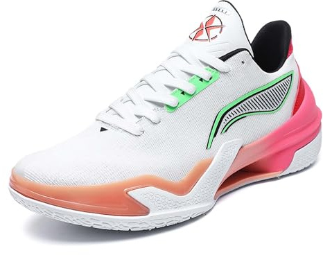 Herrbasketskor med halkskydd, slitstarka, stötdämpande, rebound, utomhussporter och träningsskor Skor för promenader(White,37 EU)