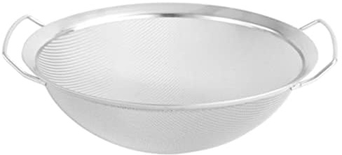 BildeeMait Setaccio per farina in acciaio inox a doppia maniglia, setaccio da cucina, filtro drenante circolare, facile presa