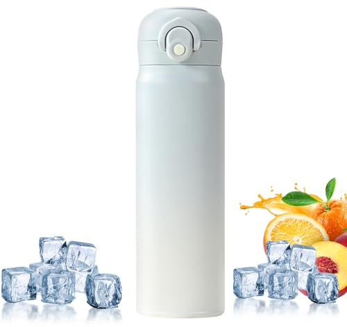 Generico Botella de Acero - Acero Inoxidable 316 304 22,2x6,5 cm 236g | Botella de Bebidas Metálica Térmica Viaje Café Aislada | Para Deportes, Escuela, Oficina, Pales, , riferimento alla
