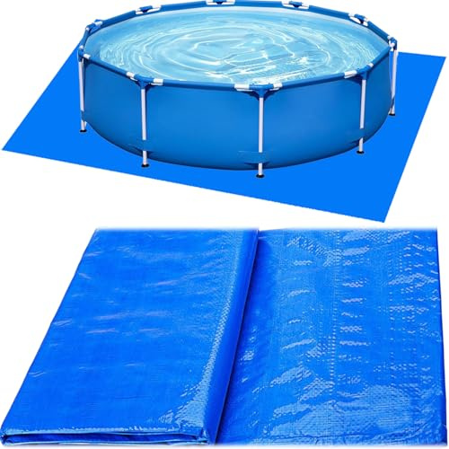 WINOK Pool Bodenplane 300 x 200 cm Rechteckig Poolunterlage Bodenschutz, PE Polyester Material, Wasserdicht und Reißfest, Bodenschutzplane für Aufstellpools und Rahmenpools