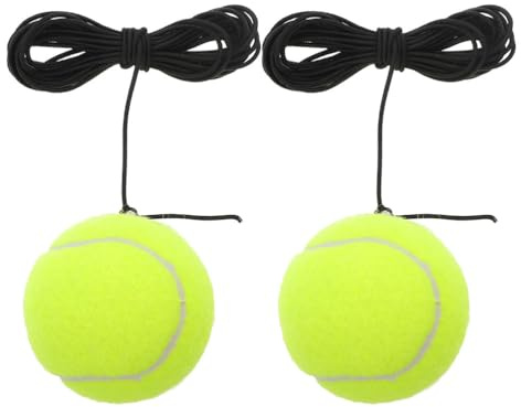 Toddmomy 2 Stück Tennisball mit Schnur für Tennistrainer, Elastischer Ersatzball an Gummiband, Rebound Trainingsball für Solotraining & Twistball, Tennisbälle für Kinder, Anfänger & Erwachsene