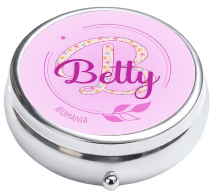 Cendrier de poche Atomania personnalisé initiale, rose, idée cadeau | Cendrier de poche en inox rose, hermétique anti-odeur, Ø 5 cm, personnalisable avec un prénom ou une initiale