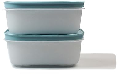 Tupperware P 21735 Contenitore per congelatore, 450 ml, 2 pezzi, bianco e blu, satinato