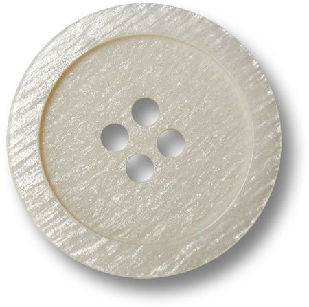 8er Set Cremefarbene Vierloch Kunststoffknöpfe mit Perlmutt Schimmer/Perlmuttartig Creme-Weiß/Kunststoff Knöpfe/Ø ca. 20mm