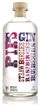 Bright Spirits Pips Gin | 100% Natural Summer Berry Flavour | Distilled with Real Fruit | No Added Sugar | Award-Winning Craft | Small Batch Distilled Flavoured Gin | Juniper-Led | 40% ABV | 70cl