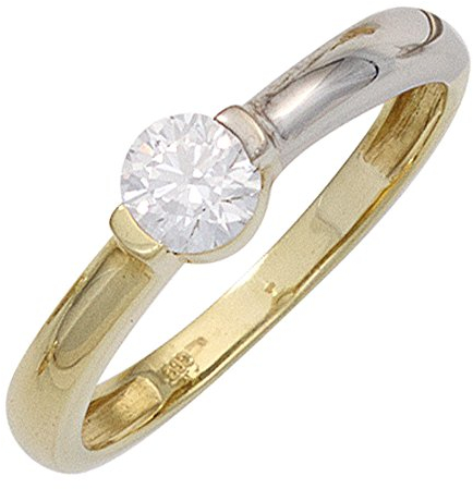 Jobo Damen-Ring aus 8 Karat 333 Gold Bicolor mit Zirkonia Größe 60