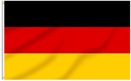 FLAGBURG Deutschland-Flagge, 150 x 240 cm, deutsche Flagge mit lebendigen Farben und lichtbeständig, doppelte Nähte, Polyester-Flagge, große Größe für Outdoor/Garten/Festivals