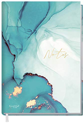 Notizbuch A5 liniert Smaragd Gold von Trendstuff by Häfft - 124 Seiten, 62 Blatt - ideal als Tagebuch, Journal, Ideenbuch, Schreibheft - nachhaltig & klimafreundlich