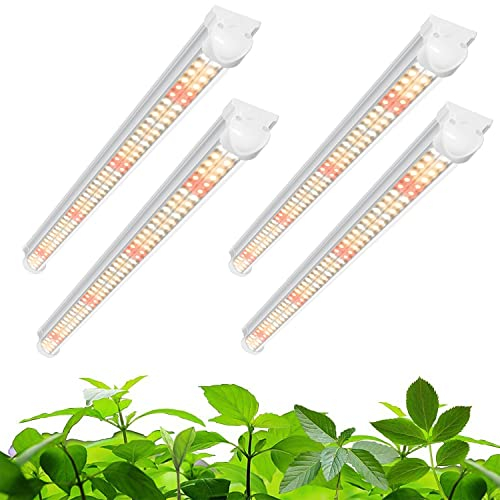 wolezek 2FT T8 Grow Light, 384 LEDs Grow Lights for Indoor Plants, with Dasiy Chain Function, Full Spectrum Led Plant Grow Lights for Greenhouse/Grow Shelves(4PCS/Pack)