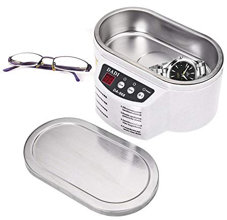 scosao Ultraschallreiniger Brille 40KHz Ultraschallbad, Professioneller Schmuck Ultraschallreinigungsgerät 6l Rostfreier Stahl kleines Ultraschallgerät für zahnprothesen, Uhren, Ringe, Prothesen