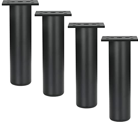 Qrity 4 Pezzi Gambe per Mobili Piedini per Mobili in Lega di Alluminio Piedini per Cucina Piedini per Divani Gambe per Tavoli in Metallo 200mm, Nero