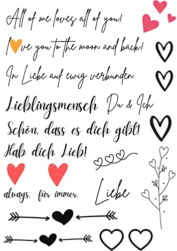 Kerzen Sticker | Bastelset für Kerzen ThemaLiebe | Geschenk | Basteln (A4, 0 Kerzen)