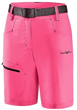 Black Crevice trekkingshorts dam I vandringsshorts dam kort I dam utomhusshorts I vattenavvisande och snabbtorkande I hållbara och ventilerande vandringsshorts med fickor, Rosa/stålblå, 40 SE