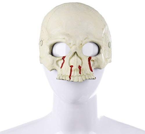 ABOOFAN Halloween Demi- Masques Crâne Sanglant Masques Tête D' Animal Mascarade Squelette Halloween Cosplay Accessoires de Fête pour Mascarade Articles de