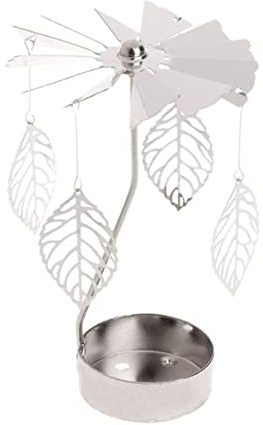 URFEDA Baumblätter Teelicht Karussell Glas Teelichthalter Gold Teelichtglas Rotierender Kerzenhalter Eisen Metall Kerzenständer für Valentinstag Deko Geschenk Hochzeit Dekoration Wohnzimmer Tischdeko