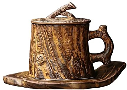HASMI Mug Tasse de Texture d'imitation de poterie Brute fabriquée à la Main Tasse de café Faite à la Main personnalisée Tasse rétro créative Tasses à Thé