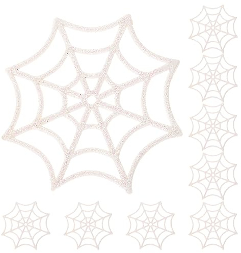 GANAZONO 10st Halloween-Spinnennetz-zubehör Spinnennetz Aus Kunststoff Halloween-Szene Requisiten Spinnennetzdekor Aus Kunststoff Spinnennetz-Dekoration Weiß Lieferungen Plastik Vielfalt