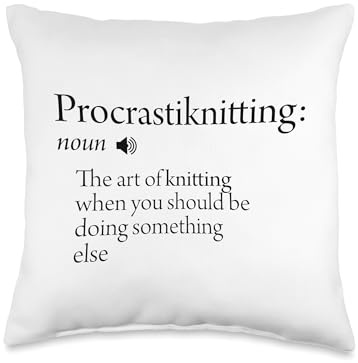 Funny Knitting Novelty Gifts Crochet Gifts Funny Quilting Crochet Knitting Lover Yarn Knitter Throw Pillow, 16x16, Multicolor