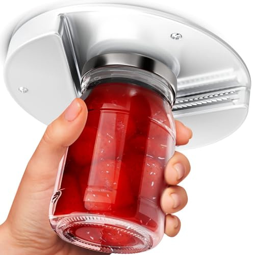 Abridor de Vidrio Debajo del Gabinete, Abridor de Botellas Abrelatas Debajo del Mostrador, Abridor de Vidrio de Acero Inoxidable para Personas Mayores y Manos Débiles o Manos Artríticas